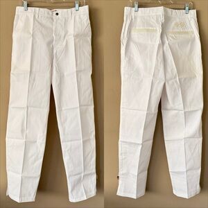 NWT iliac golf White Leather Trim Pocket Pants Size 30 Waist/32 Inseam